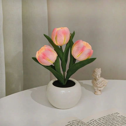 Realistic Tulip Night Light with LED Glow | Decorative Floral Lamp for Ambiance and Relaxation