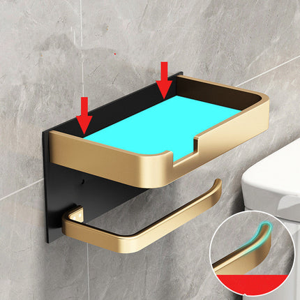 Toilet Paper Holder with Phone Holder, Copper Toilet Paper Rack