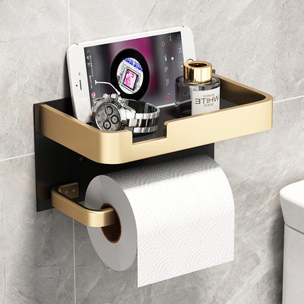 Toilet Paper Holder with Phone Holder, Bathroom Tissue Holder, Copper Toilet Paper Rack, Bathroom Accessories