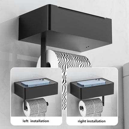 Toilet Paper Holder with Wipes Dispenser, Stainless Steel Toilet Roll Holder with Storage Rack