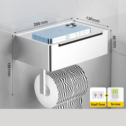 Toilet Paper Holder with Wipes Dispenser, Stainless Steel Toilet Roll Holder with Storage Rack – image 8