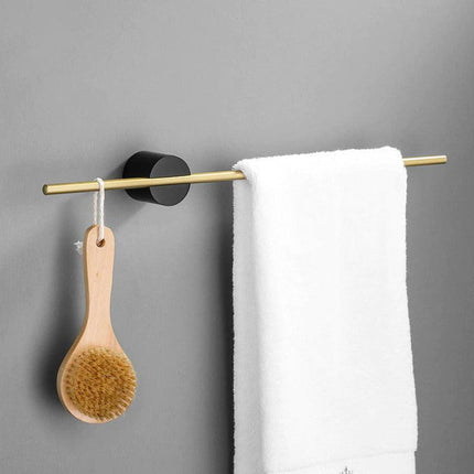 Towel Rack Wall Mounted, Bathroom Towel Bar, Bath Towel Holder with Aluminum Bar and Round Base