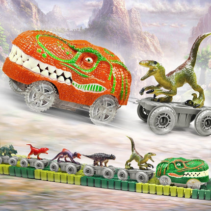 Dinosaur Train Set, Dino Race Track with Train Tracks