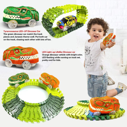 Dino Race Track with Train Tracks, Dinosaur Toys for Kids 3 Years and Up – image 7