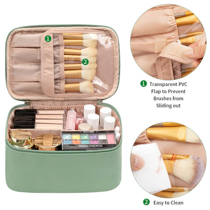 Travel Makeup Organizer with Handle, Large Cosmetic Bag for Brushes and Accessories – image 14