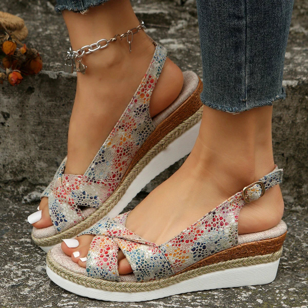 Womens Sandals, Comfort Sandals with Low Block Heel and Cushioned Insole