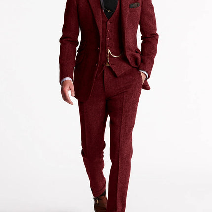 Mens Suits, Tweed 3 Piece Suit – image 10