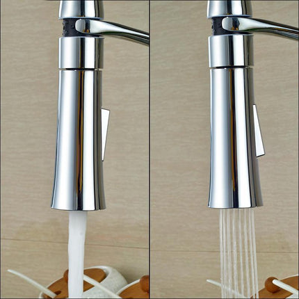 Kitchen Faucet with Sprayer, Pull Down Kitchen Sink Faucet with Two Mode Switch, Chrome Kitchen Faucet in ABS