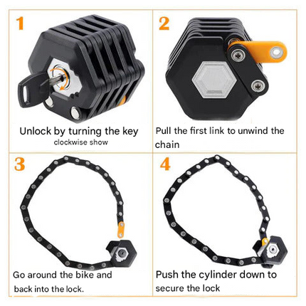 Heavy Duty Bike Lock, Foldable Bicycle Lock with Frame Mount – image 8