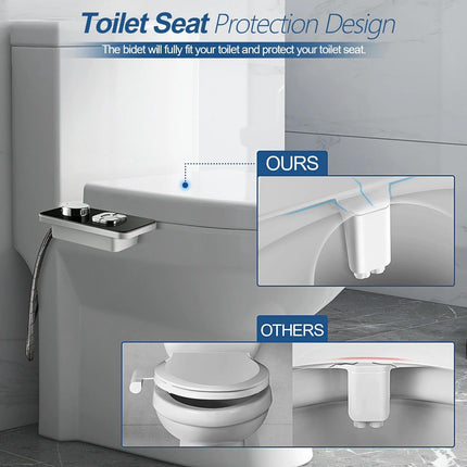 Non Electric Bidet Attachment, Ultra Thin Self Cleaning Bidet Toilet Seat Attachment – image 5
