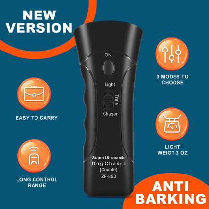 Anti Barking Device, Ultrasonic Dog Training Tool, Handheld Dog Repeller to Stop Dog Barking and Jumping