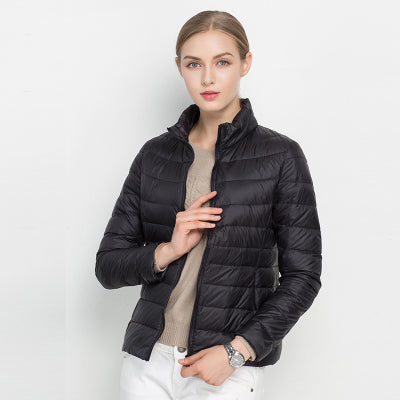 Womens Puffer Jacket, Packable Down Coat with Stand Up Collar – image 9