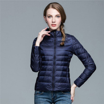 Womens Puffer Jacket, Lightweight Down Jacket for Women, Packable Down Coat with Stand Up Collar