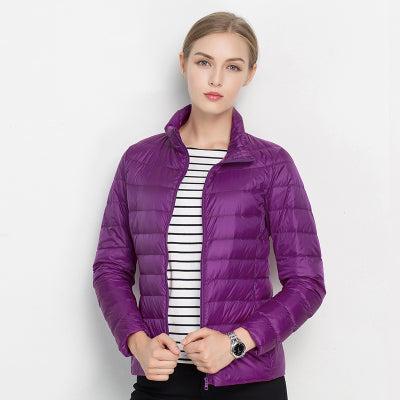 Womens Puffer Jacket, Packable Down Coat with Stand Up Collar – image 7