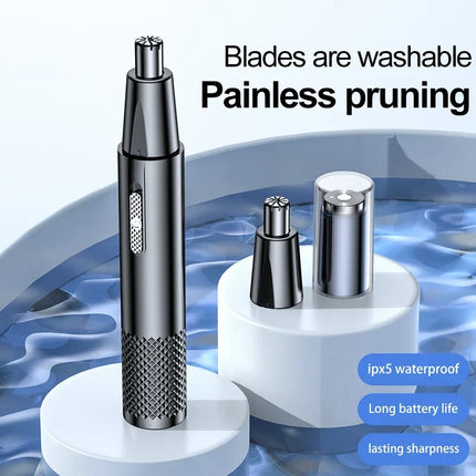 Electric Nose Hair Trimmer, USB Rechargeable Nose Trimmer with Stainless Steel Blades – image 4