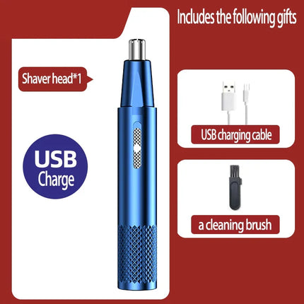 USB Rechargeable Nose Trimmer with Stainless Steel Blades, Mini Nose Hair Remover – image 6