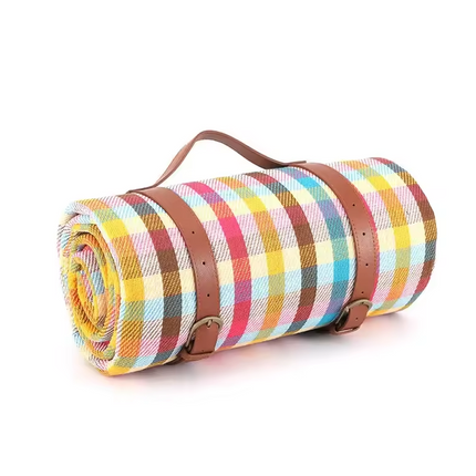 Waterproof Picnic Blanket, Beach Blanket with Foam Padding and Leather Carrying Strap – image 18