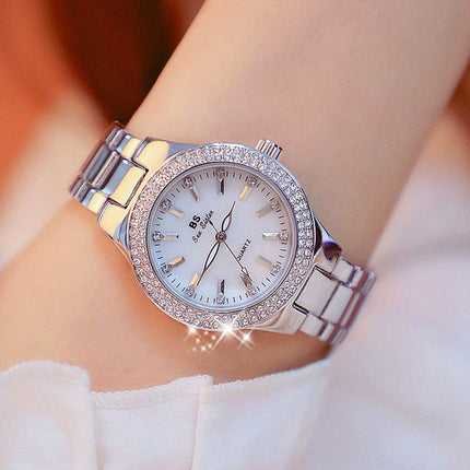 Womens Watches, Stainless Steel Quartz Watch, Silver Watch for Women, Ladies Wristwatch with Water Resistance
