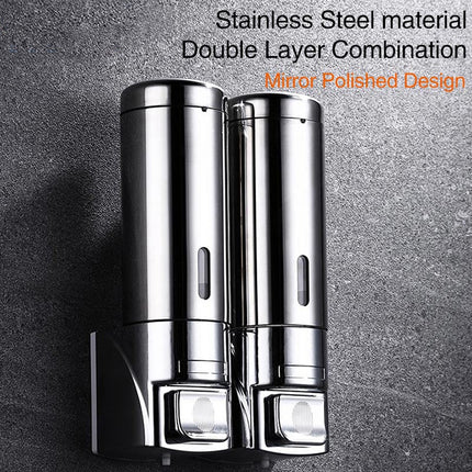 Wall Mounted Soap Dispenser, 10 oz Stainless Steel Hand Soap Dispenser for Bathroom with Push Button.