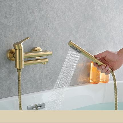Brass Wall Mount Tub Faucet with Foldable Tap, Bathtub Faucet Wall Mounted – image 6