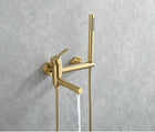 Brass Wall Mount Tub Faucet with Foldable Tap, Bathtub Faucet Set for Hot and Cold Water – image 7