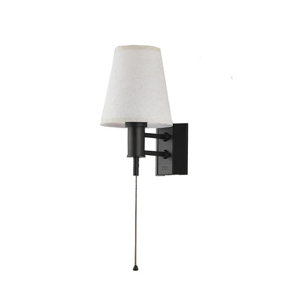 Cordless Wall Lamp with Fabric Shade & Remote Control | Dimmable Lighting for Elegant Ambiance