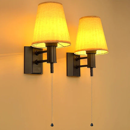 Cordless Wall Lamp with Fabric Shade & Remote Control | Dimmable Lighting for Elegant Ambiance