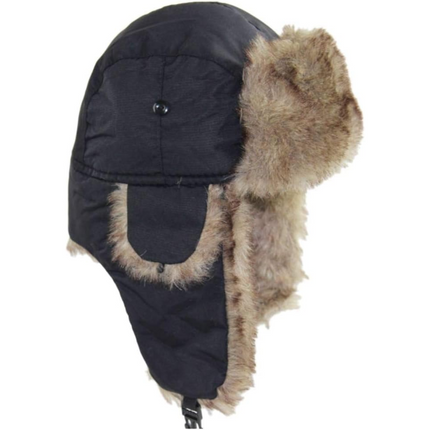 Trapper Hat with Ear Flaps, Ushanka Russian Hat, Windproof Faux Fur Lined Winter Hat for Men and Women