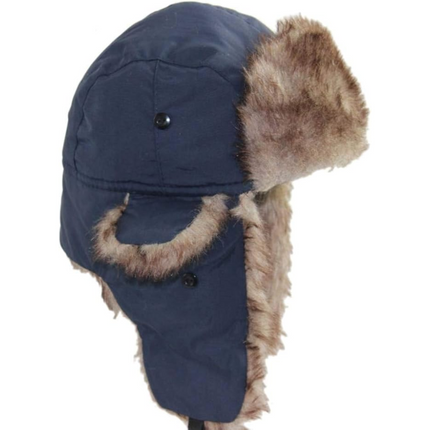 Trapper Hat with Ear Flaps, Windproof Faux Fur Lined Winter Hat for Men and Women – image 4