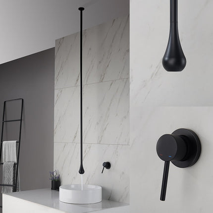 Ceiling Mounted Bathtub Faucet, Hang Ceiling Bathroom Basin Faucet, Single Handle Bathroom Faucet in Brass