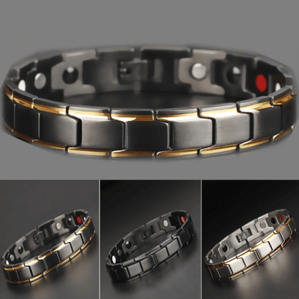 Magnetic Bracelets for Metabolism Support, Magnetic Therapy Bracelet, Stainless Steel Bracelet with Infrared Element