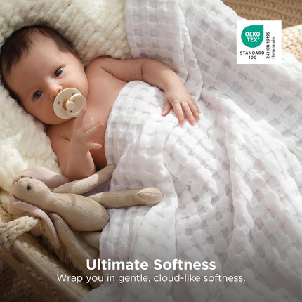 Cozy Haven | Cooling Waffle Queen Blanket with Lightweight Cotton & Bamboo | Soft Summer Throw for Hot Sleepers