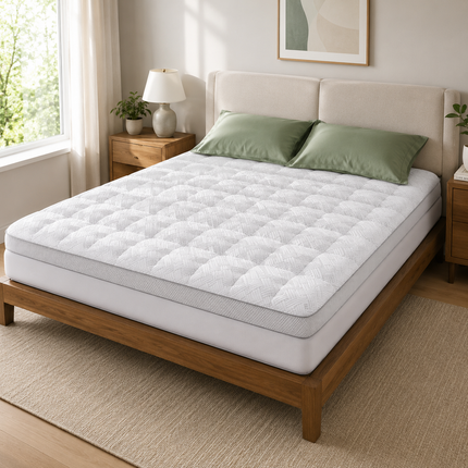 Comfort Cloud | 3-Inch Pillow Top Bamboo Mattress Topper | Breathable Design for Ultimate Sleep Comfort