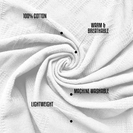 Cozy Haven | 100% Cotton Blanket in Grey with 350 GSM Softness | Lightweight & Breathable for Year-Round Comfort