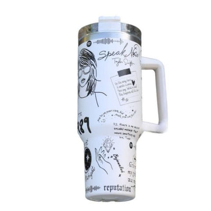 Stainless Steel Tumbler with Handle and Straw, Insulated Tumbler with Flip Lid, Coffee Tumbler, Insulated Travel Mug