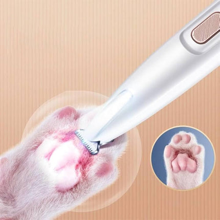 LED Dog Paw Trimmer with Wide Stainless Steel Blade | Waterproof & Cordless for Safe Grooming