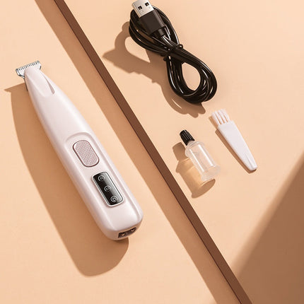 LED Dog Paw Trimmer with Wide Stainless Steel Blade | Waterproof & Cordless for Safe Grooming