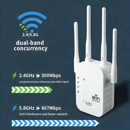 Outdoor WiFi Extender | Long-Range Connectivity with Weather-Resistant Design | Ideal for Streaming in Gardens and Patios