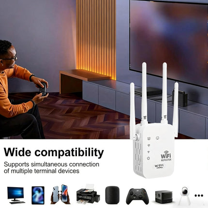 Outdoor WiFi Extender | Long-Range Connectivity with Weather-Resistant Design | Ideal for Streaming in Gardens and Patios