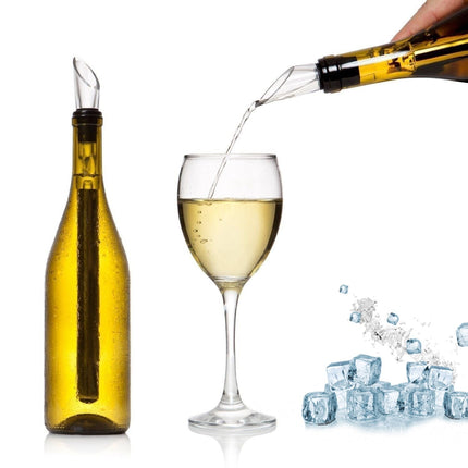 Wine Chiller Stick, Stainless Steel Wine Bottle Chiller with Pourer