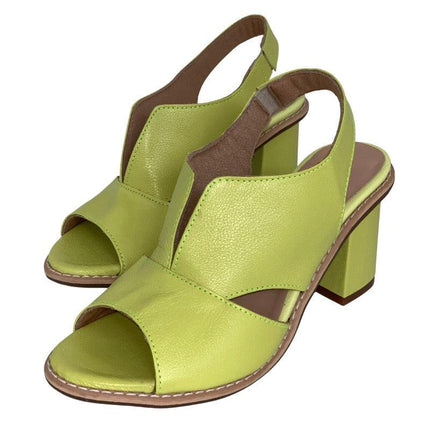 Leather Sandals with Heel and Comfort Footbed, Comfortable Sandals with Adjustable Buckle – image 9
