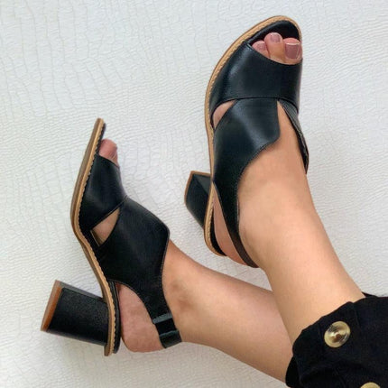 Leather Sandals with Heel and Comfort Footbed, Comfortable Sandals with Adjustable Buckle – image 15