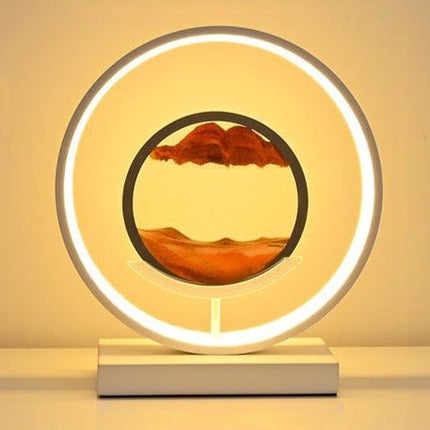 Dimmable Horizon Lamp with LED Light Ring | Mesmerizing Sand Cascade for Tranquil Ambiance