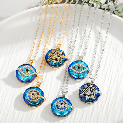 Evil Eye Necklace, Gold or Silver Pendant Necklace for Women, Protection Amulet Necklace, Evil Eye Jewelry for Her