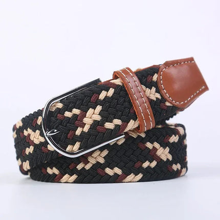 Elastic Fabric Belt with Metal Buckle, One Size Casual Stretchy Belt for Everyday Outfits – image 18
