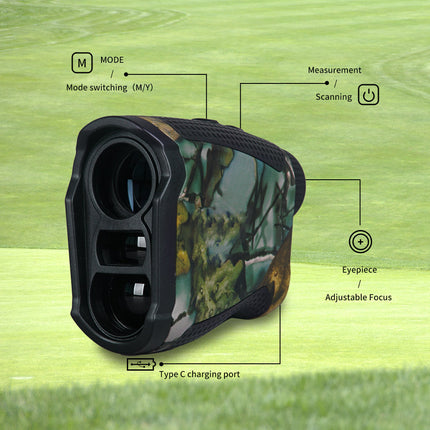 Hunting Rangefinder with 6.5X Magnification, Rechargeable Laser Range Finder with USB C – image 9